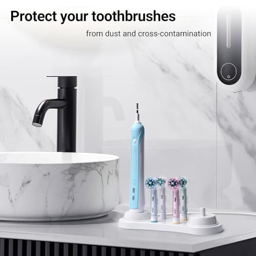 Electric Toothbrush Holder for Oral B with 4 Head Covers