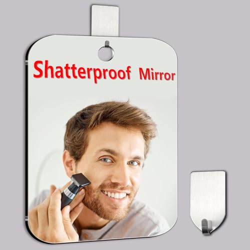 Fogless Shower Mirror for Shaving | Unbreakable 8x6 Inch Travel Mirror