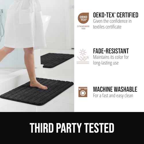 GORILLA GRIP Memory Foam Bath Mats - Soft, Absorbent & Machine Washable