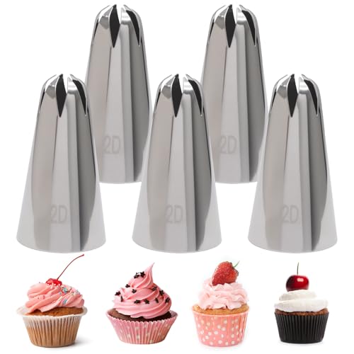 5-Piece Stainless Steel Piping Tips Set for Cake Decorating