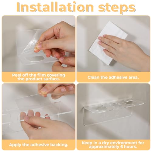 2-Piece Acrylic Hair Tool Organizer Wall-Mounted Holder for Bathroom