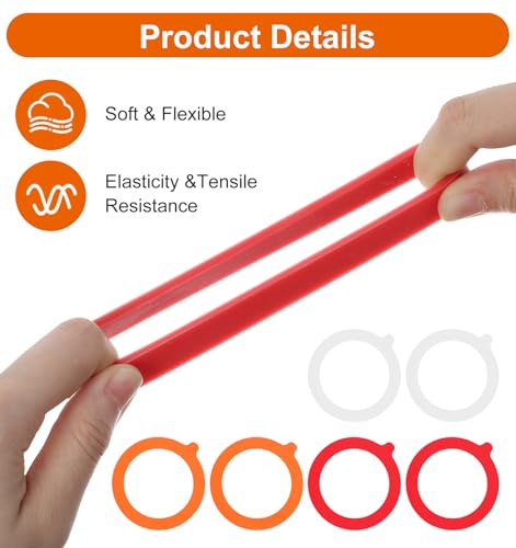 6 Pack Rubber Gaskets for Glass Jars - Leak-Proof Silicone Seals
