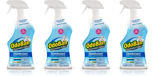 OdoBan Ready-to-Use Disinfectant & Odor Eliminator Set of 4, 32oz Linen Scent