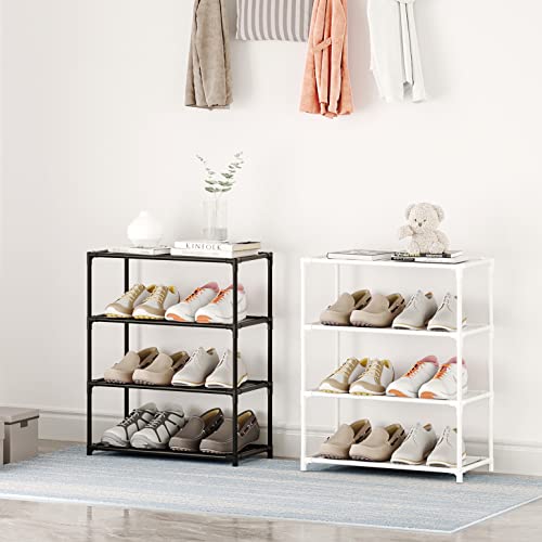 Vockot 4-Tier Narrow Shoe Rack - Sturdy Stackable Organizer for 6-8 Pairs