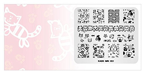 Cat Nail Art Stamping Plate Stainless Steel Manicure Template