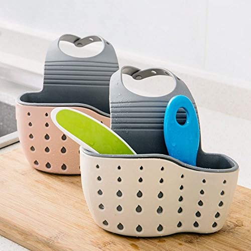VANVENE Saddle Kitchen Sink Sponge Holder - Off White 1-Pocket Organizer