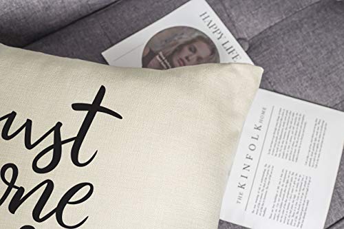 Just One More Chapter Throw Pillow Cover - 18x18 Inch Linen