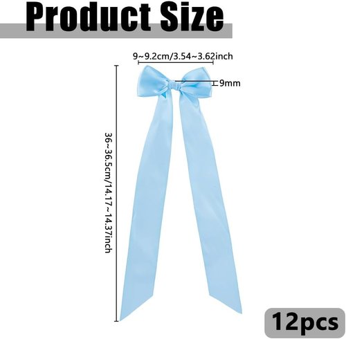 DICOSMETIC 12Pcs Bow Candlestick Decor - Sky Blue Polyester Bowknots for Christmas & Weddings