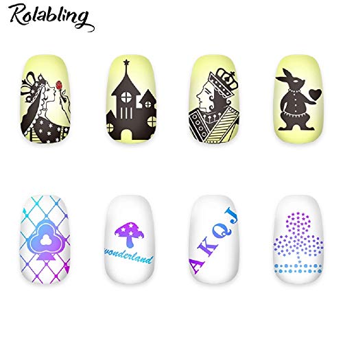 Rolabling Playing Card Nail Art Stamping Plate Stainless Steel Stencil