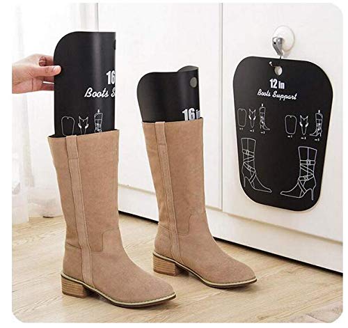 Boot Shaper Inserts - 2 Pairs, 8 Inch Black PVC for Storage