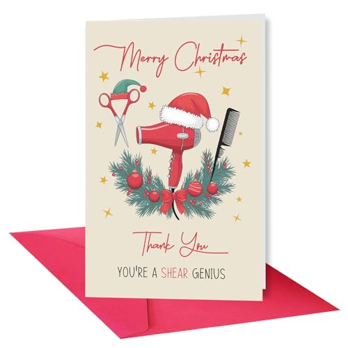 Cute Hair Stylist Christmas Card - Thank You Gift for Beauticians