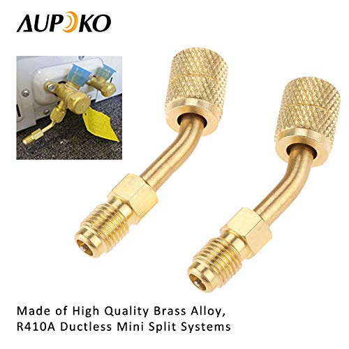 Aupoko R410A Mini Split Adapter - 5/16" SAE Female to 1/4" SAE Male (2 Pcs)