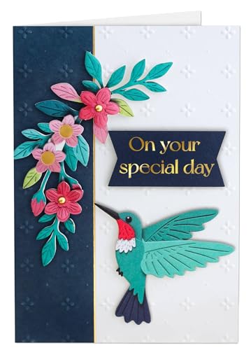 JoliCoon 3D Birthday Card - On Your Special Day Hummingbird Design