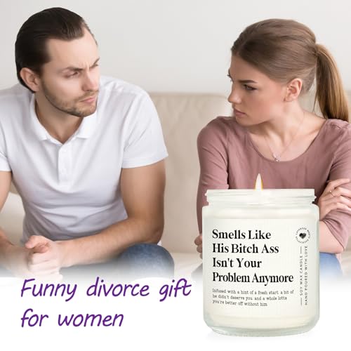 Empowering Divorce Candle Gift - Lavender Scented, 7oz