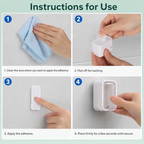 Twisina Wall Mounted Toothbrush Holders - 2 Pack, Durable & Space-Saving
