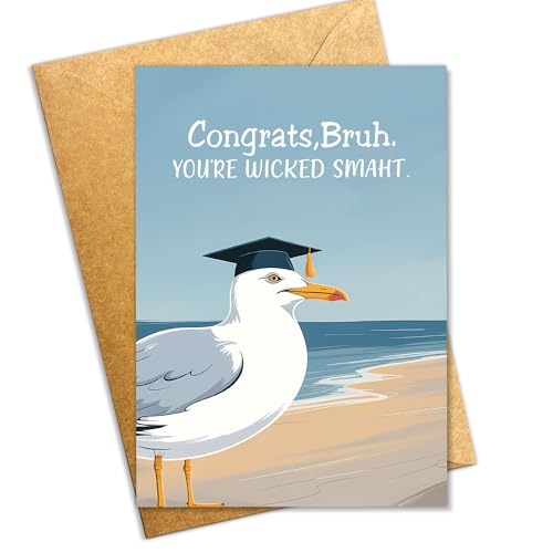 Congrats Bruh Graduation Card 2026 - Funny High School & College Graduate Greeting Card with Envelope