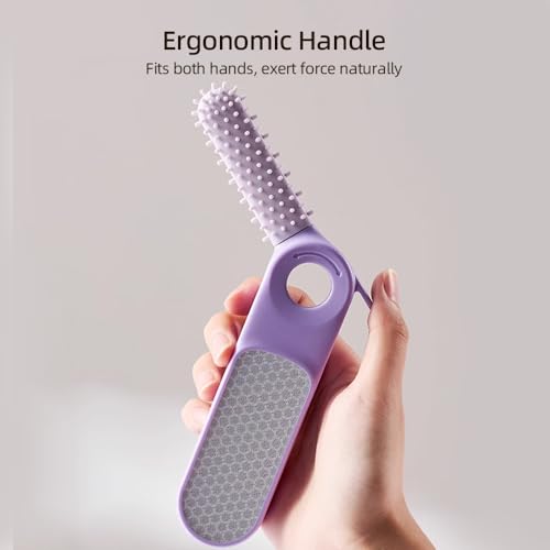 Cryslora 2-in-1 Foot File Callus Remover & Pedicure Tool with Toe Brush
