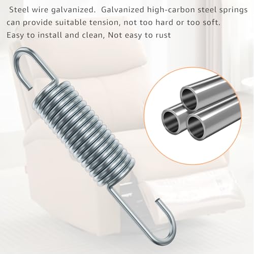 3-5/8 Inch Recliner Replacement Tension Springs (2 Pcs) - Long Neck Style