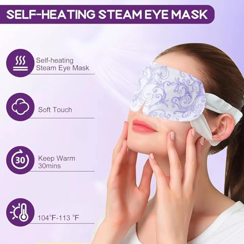 XPCARE 12 Pack Disposable Self-Heating Steam Eye Mask Unscented