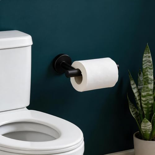 Matte Black Toilet Paper Holder - Wall-Mounted & Sturdy Design