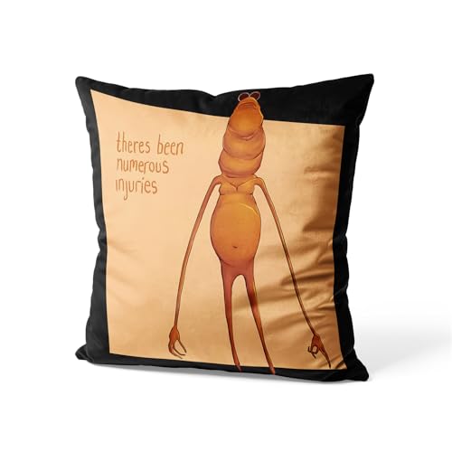 Marcus the Worm Meme Throw Pillow Cover - 18x18 Inches