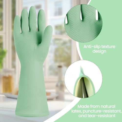 Jsocoah Multicolor Reusable Dishwashing Gloves - 4 Pairs Kitchen & Household Cleaning