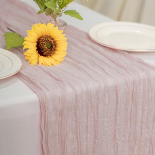 Dusty Pink Cheesecloth Table Runner - 21x120 Inches for Events