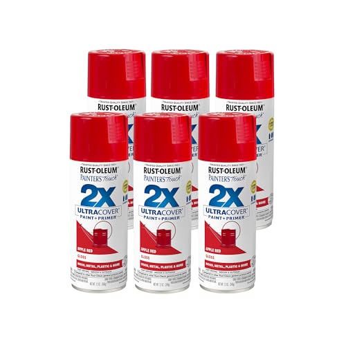 Rust-Oleum Painter's Touch 2X Gloss Apple Red Spray Paint 12 oz, 6 Pack