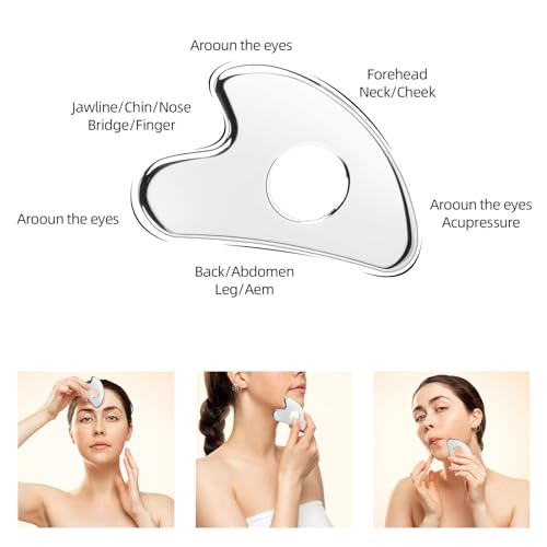 BTYMS Stainless Steel Gua Sha Facial Tool for Skin Care & Massage