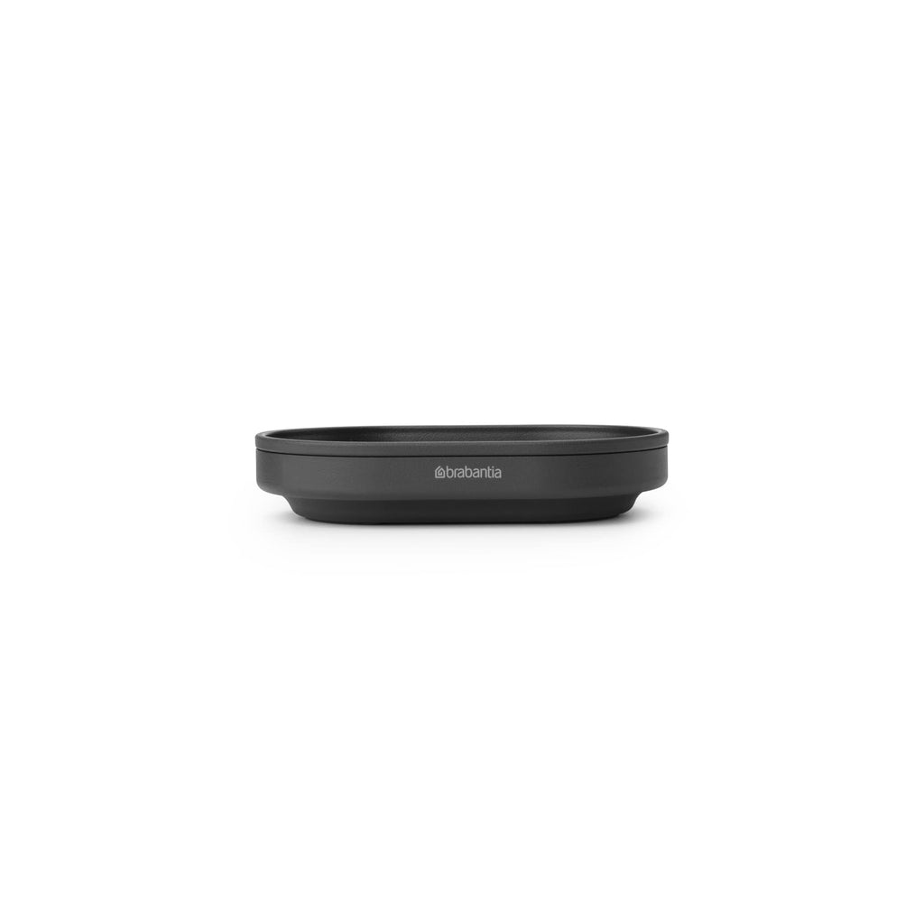 Brabantia Mindset Soap Dish (Mineral Infinite Gray) Anti-Rust Metal, Non-Slip Basin Soap Tray Holder for Bathroom, Shower, Kitchen Sink