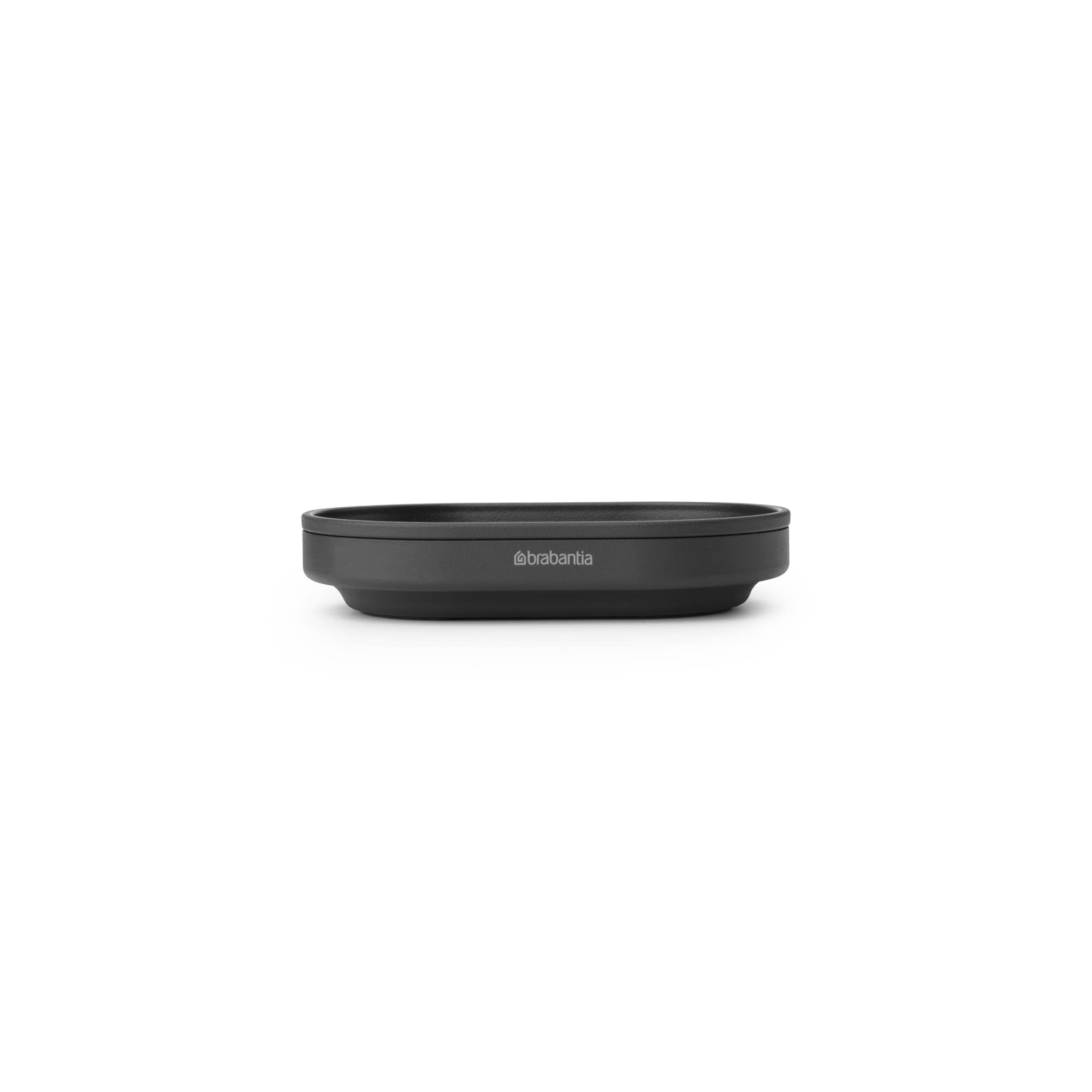 Brabantia Mindset Soap Dish (Mineral Infinite Gray) Anti-Rust Metal, Non-Slip Basin Soap Tray Holder for Bathroom, Shower, Kitchen Sink