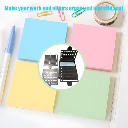 Dukaka Sticky Note Holder with 5 Stencils for 3x3 Inch Notes - Black