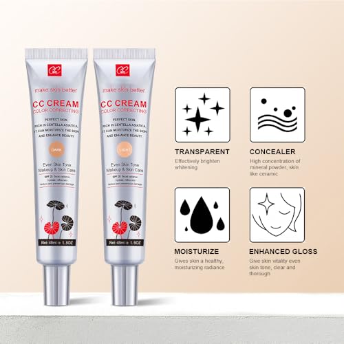 Fovcos Color Correcting CC Cream SPF 25 Lightweight Foundation
