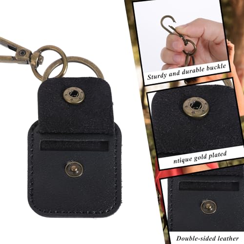 InnoHHustle Leather Ring Holder Keychain for Travel & Gym