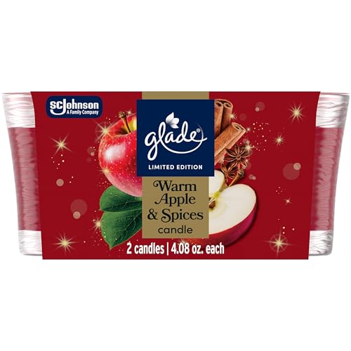 Glade Warm Apple & Spices Scented Candle Jar - 4.08 Oz, 2 Count