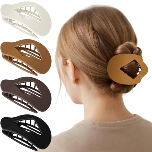 Vafada French Flat Hair Claw Clips - Large Non-Slip Matte Barrette for Thick and Thin Hair