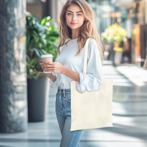 VYXARNA Custom Canvas Tote Bag Personalized Shopping Bag with Photo Logo