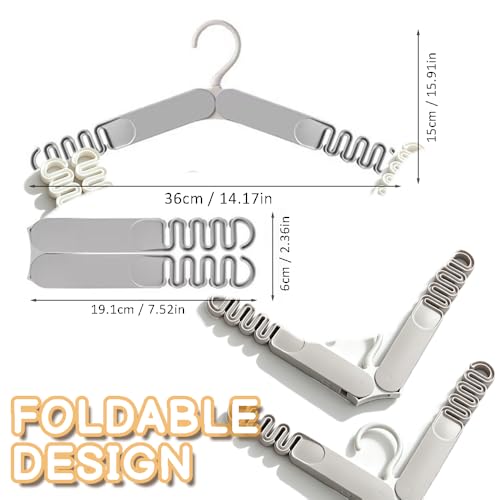 Portable Foldable Travel Hangers - Lightweight Collapsible Clothes Drying Hangers (4 Pack)