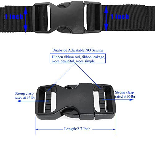 1-Inch Quick-Release Plastic Buckles - Heavy-Duty Side Release (2 Set)