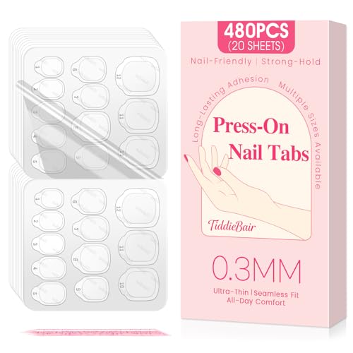 TiddieBair Nail Adhesive Tabs for Press On Nails - 480pcs