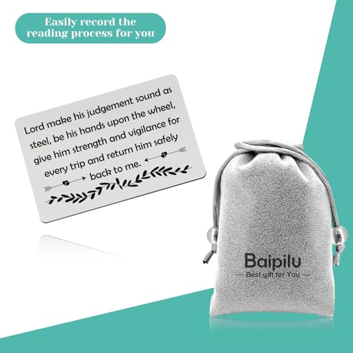 Truck Driver Prayer Card Gift for Husband & Boyfriend - Stainless Steel