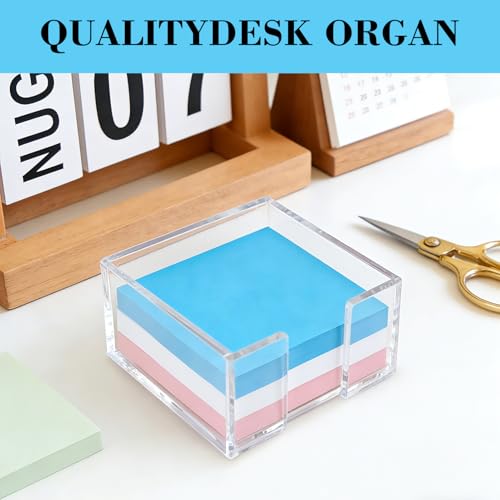 Acrylic Sticky Note Holder for 3x3-Inch Notes - Desk Organizer