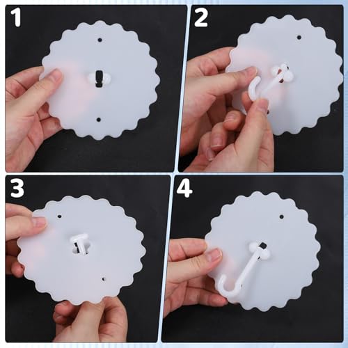 Adhesive Ceiling Hooks for Mosquito Nets - 2 Pack White Canopy Mounts