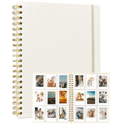 Remowith 216-Pocket Photo Album for 2x3 Instant Photos - Beige Linen
