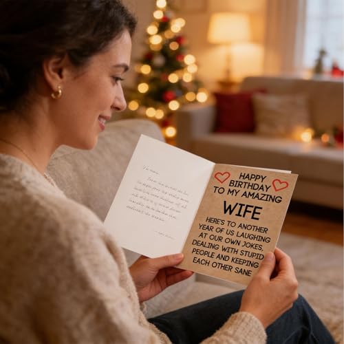 Funny Birthday Card for Wife - Dual-Occasion Greeting Card