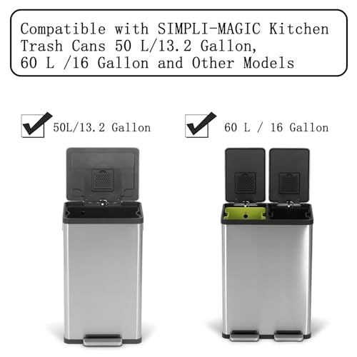 8 Pack Activated Carbon Trash Can Filters for EKO & Simpli-Magic Bins - Odor Control