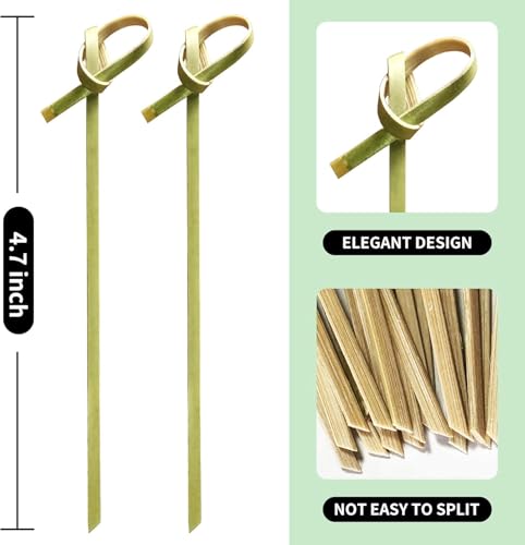 300PCS Bamboo Cocktail Picks - 4.7 Inch Appetizer Skewers