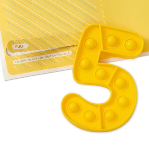 Hallmark 5th Birthday Card with Detachable Pop It! Fidget Toy for Kids