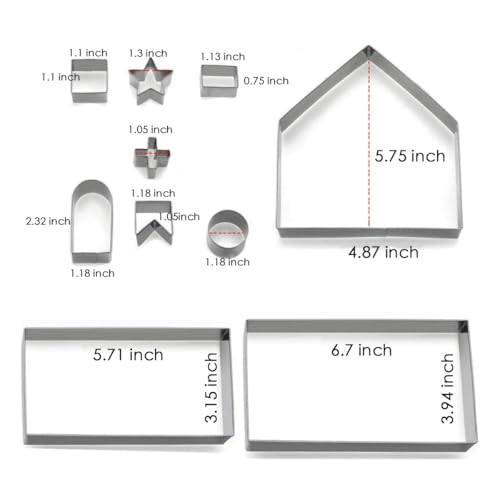 10-Piece Gingerbread House Cookie Cutter Set for Baking & Crafting