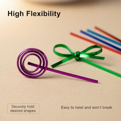 KUILONGT Metallic Twist Ties - 800 Pcs, 4.72 Inches, 8 Colors